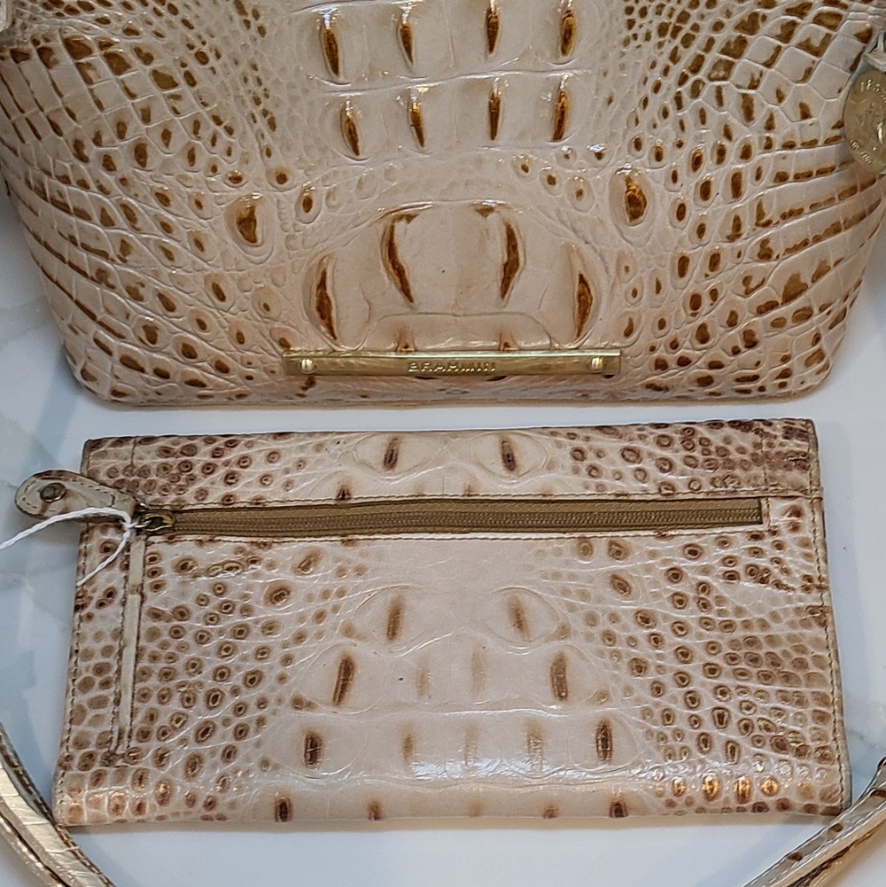 Brahmin Mini Duxbury With Trifold Matching Wallet In Champagne Melbourne - Picture 4 of 15
